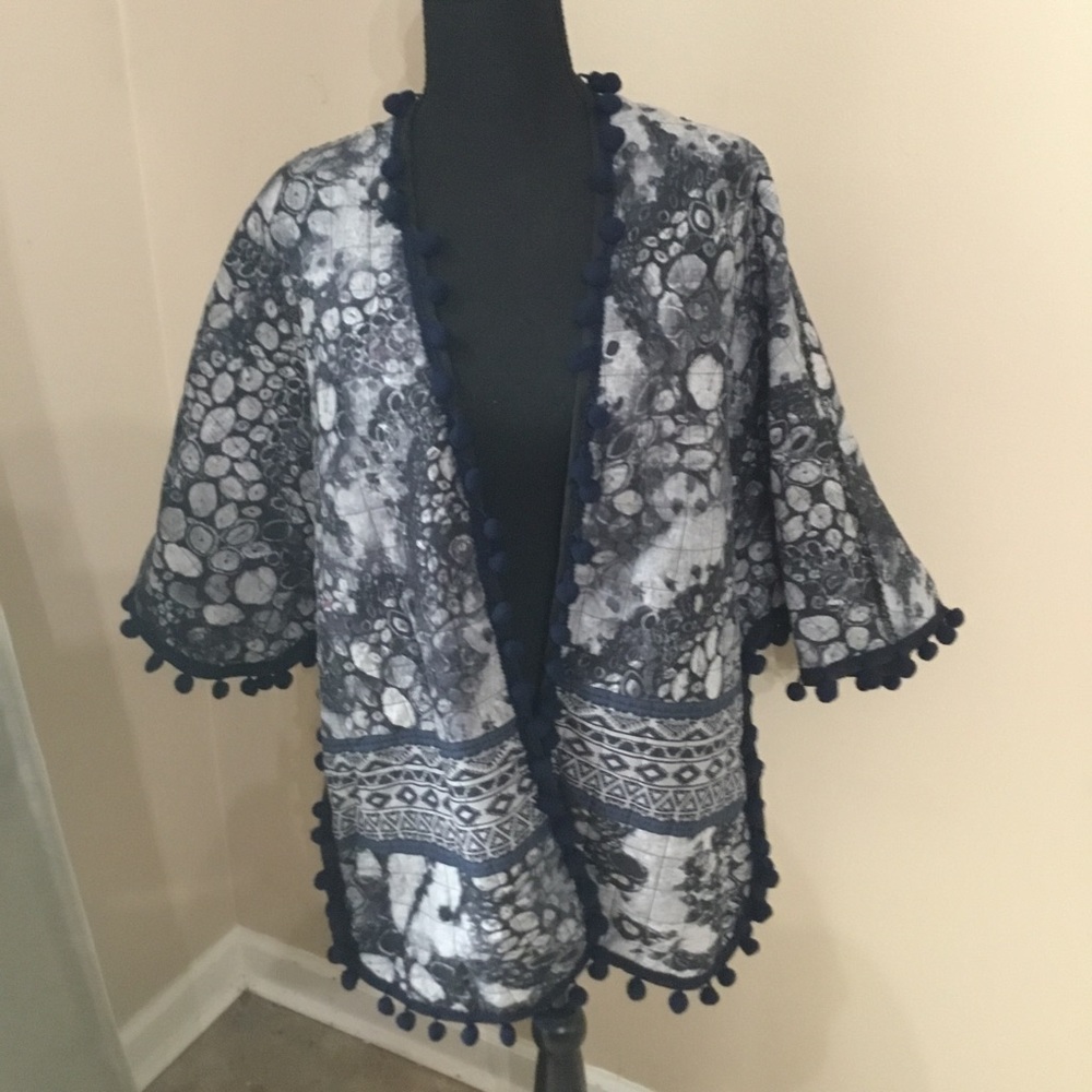 Soft Surroundings Women’s Jubilee Faux Fur Lined Quilted Pom Pom Jacket S/M NWT - Picture 2 of 9